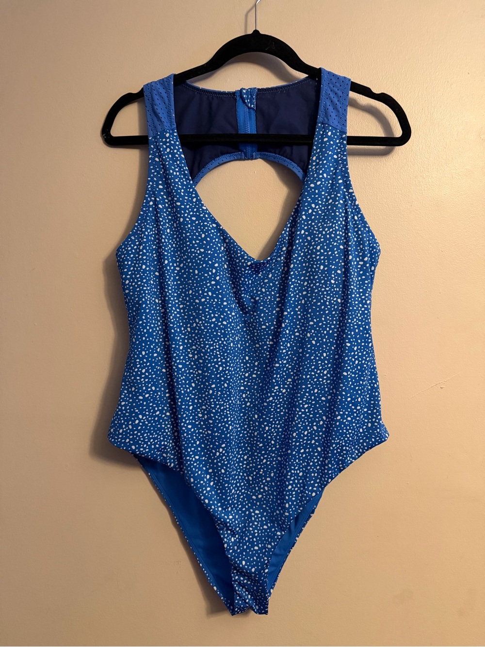 Women’s Blue Polka Dot One-Piece Swimsuit